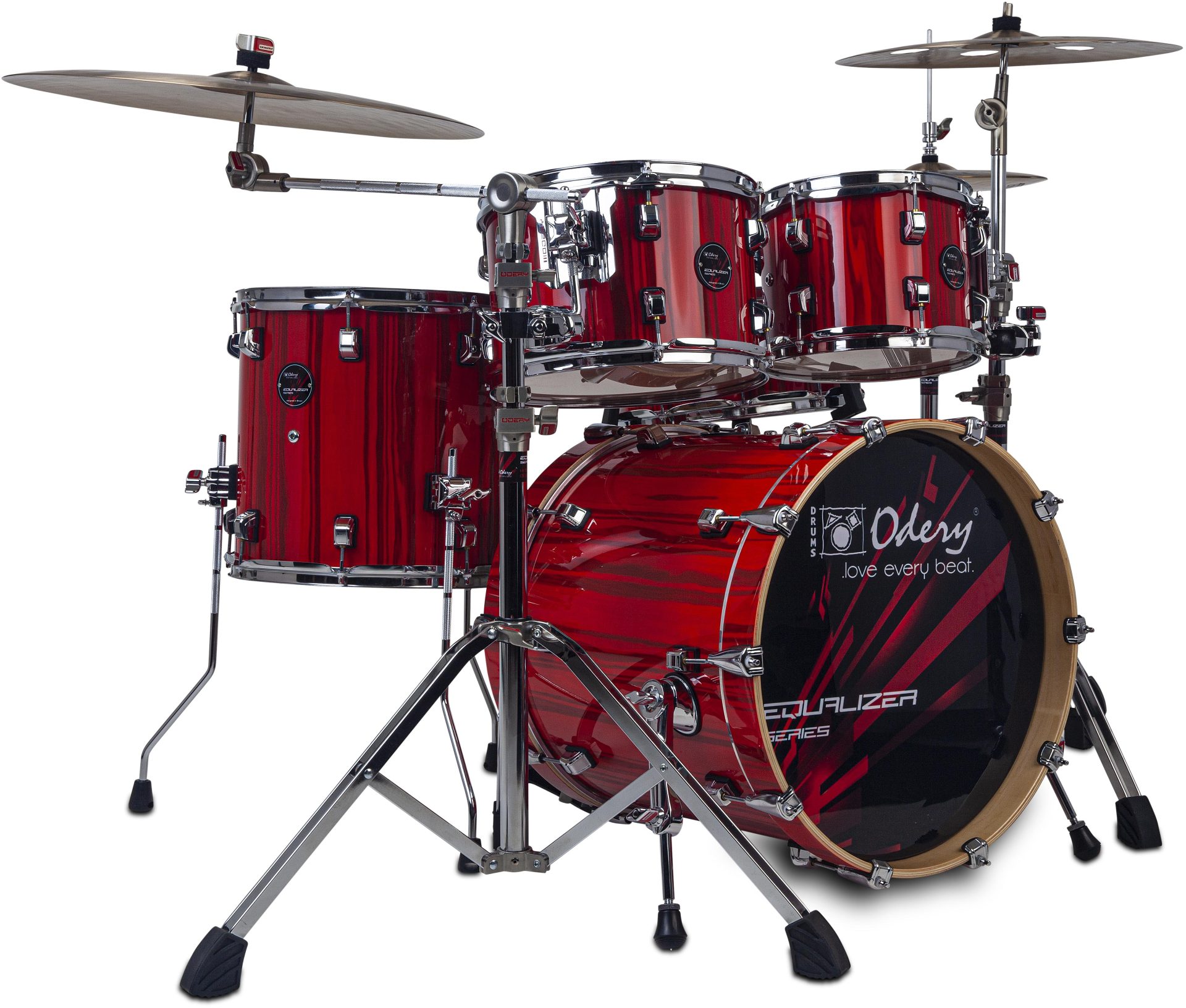 PREVENTA Batería Acústica Odery Serie Equalizer Pure Red (Bombo 22")
